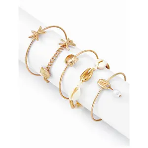 Cider 5 PCS SHELL & STARFISH BRACELET SET