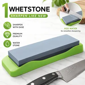 Diamond Sharpening Stone, Dual-Sided Design, High Hardness, Non-Slip Plastic Base, Manual Knife Sharpener, Kitchen Tool, No Power Required