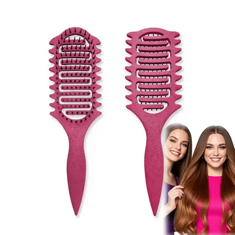 Curl Defining Hairbrush for Curly & Wavy Hair - Anti-Tangle Hair Brushes & Combs for Men & Women, Reduces Pulling, Curl Separation, Frizz & Dandruff, Thermal Styling Tool, Purple & Black Options