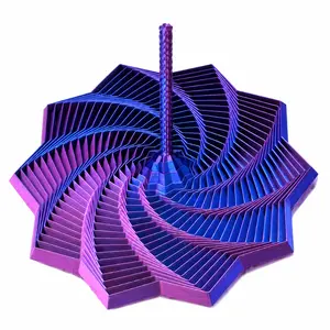 3D Printed Colorful Spiral Fidget Spinner - Hypnotic Rotating Sensory Toy with Handle, Satisfying Stress Relief & Relaxing Visuals, Perfect Bedroom Decor & Holiday Gift for Christmas, Halloween, Thanksgiving
