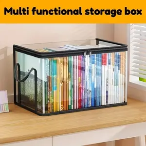 【 Free Shipping 】Large Clear Thick Plastic Storage Box with Hinged Lid, Heavy-Duty Durable High Capacity Organizer, Perfect for Home, Camping, Travel, Attic and Moving