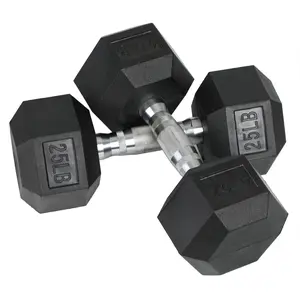 HolaHatha Iron Hexagonal Cast Exercise 25 lb Dumbbell Weights w/Contoured Grips HolaHatha Iron Hexagonal Cast Exercise 25 lb Dumbbell Weights w/Contoured Grips