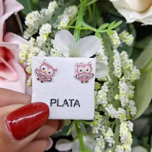 broquel de buho con ajuste de rosca de plata.925  mexicana