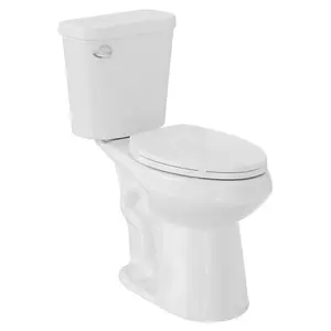 Comfort Height 19" Elongated Two-Piece Toilet with Slow-Close PP Seat – Upgraded Power Flush, Single Side Handle, Perfect for Bathroom or Elderly-Friendly Remodel, Includes Full Tank Assembly