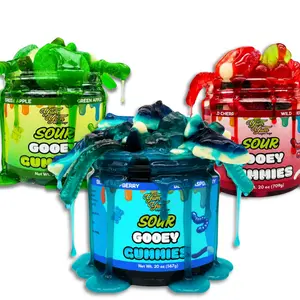 Yum Yum Gooey Gummies Blue Raspberry Wild Cherry Green Apple Sour Ooze Chewy Fruity Punch Snack