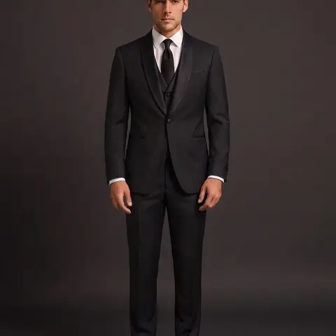 Men's Retro Vintage 3-Piece Suit Set - Single-Button Shawl Lapel Long-Sleeve Blazer, V-Neck Vest, Trousers | Groom Formal Wear for Wedding, Formal Party