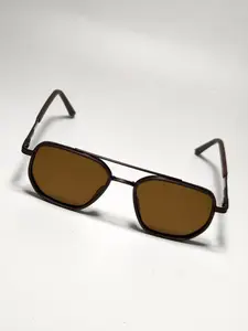 Men's Polarized Glasses, Vintage Square Frame, Anti-Wind & Sand, Sporty Style, All Seasons, PC Material, Ditsy Floral Pattern