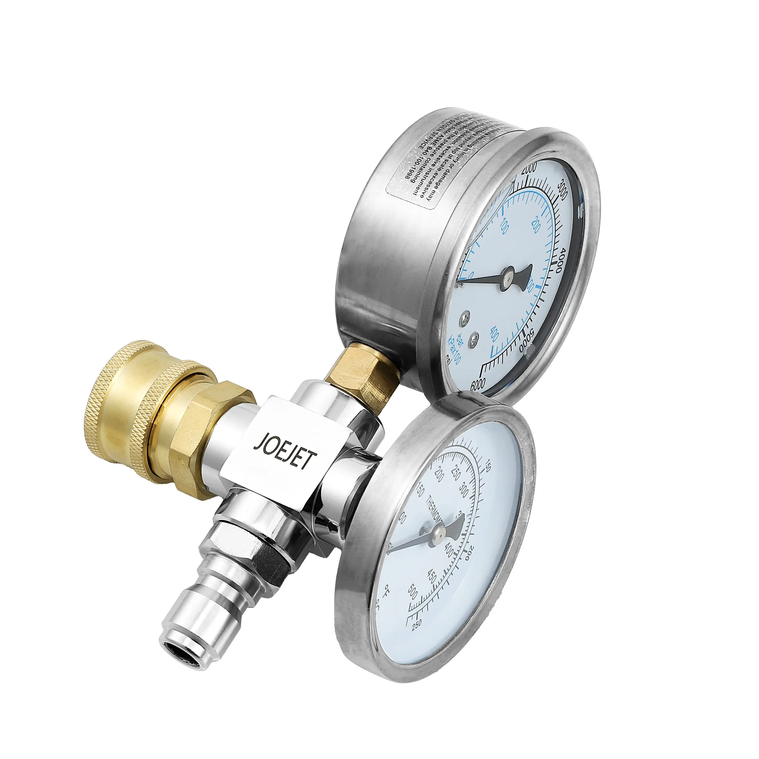 JOEJET Pressure Washer Gauge, 6000 PSI, 500°F, 3/8 Inch Quick Connect, Power Washer Temperature Gauge & Pressure Gauge, DealsForYouDays