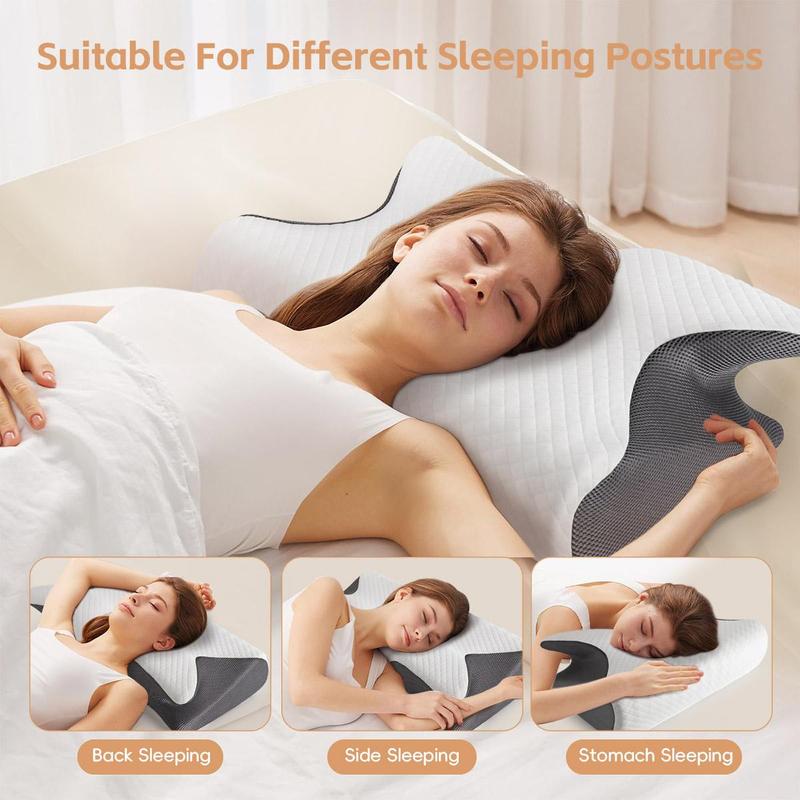 Memory Foam Neck Pillow, 1 Count Comfortable Neck Pillow, Essential Supplies for Home, Travel, Dormitory, Bedroom