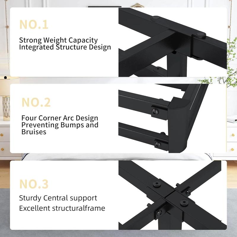 Queen Heavy Duty Box Spring Foundation, Sturdy Queen Box Springs for Bed with Fabric Cover Set, Easy Assembly, Noise Free