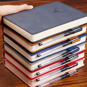 A5 Notebook Ultra Thick Durable Notebooks, Business Soft Leather Meeting Record Book, School Office Stationery Supplies