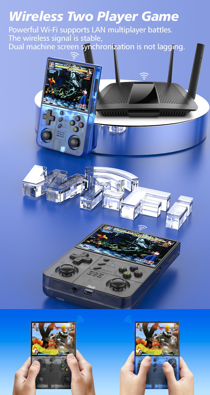 R40XX Pro Max Retro Handheld Game Console with Linux OS 3000mAh Battery 64GB/128GB Storage 20000 Classic Games WiFi Connectivity