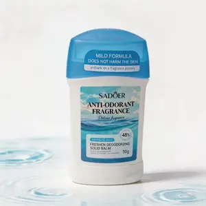 SADOER Turquoise Sea Solid Balm Deodorant, 48H Anti-Odorant, Gentle Formula, Sea Aroma Scented, Long-Lasting Fresh, Body Care Cosmetic for Daily Use