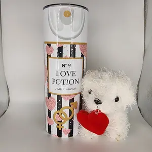 Love Potion Spray 20oz Tumbler Valentine's Day Bundle With Stuffed Dog
