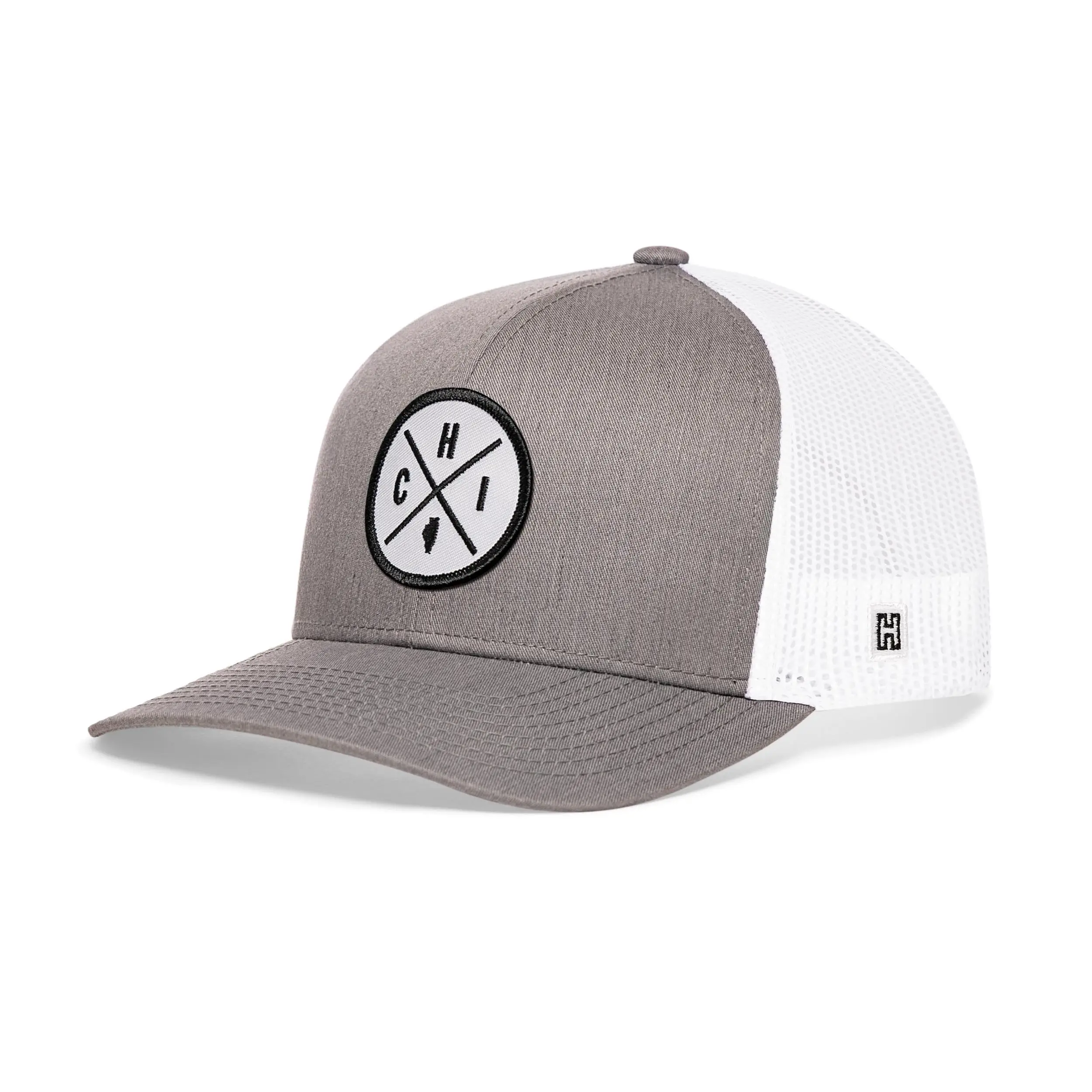 Chicago Trucker Hat  |  Gray-White CHI X Snapback