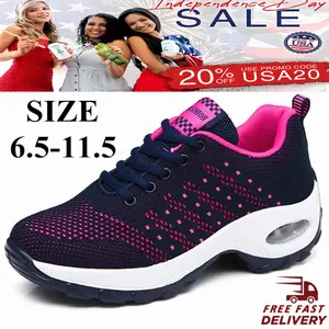 Breathable Lightweight Women's Casual Cushion Sneakers Mesh Tennis Running Shoes