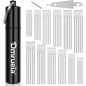 60 Pcs Large Eye Embroidery Needles, 6 Sizes Hand Sewing Needles, Quilting Needles with Aluminum Tube, Sharp Needles for Art Crafts