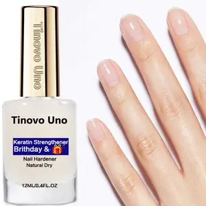 Tinovo Uno Keratin Nail Hardener, Fast-Drying Nail Strengthener & Hardener, Alcohol-Free Nail Polish for Weak, Brittle, Soft, Thin, Splitting or Breaking Nails, Long-Lasting Manicure/Pedicure, Salon & Home Use, 0.4fl.oz, Nail Care Liquid