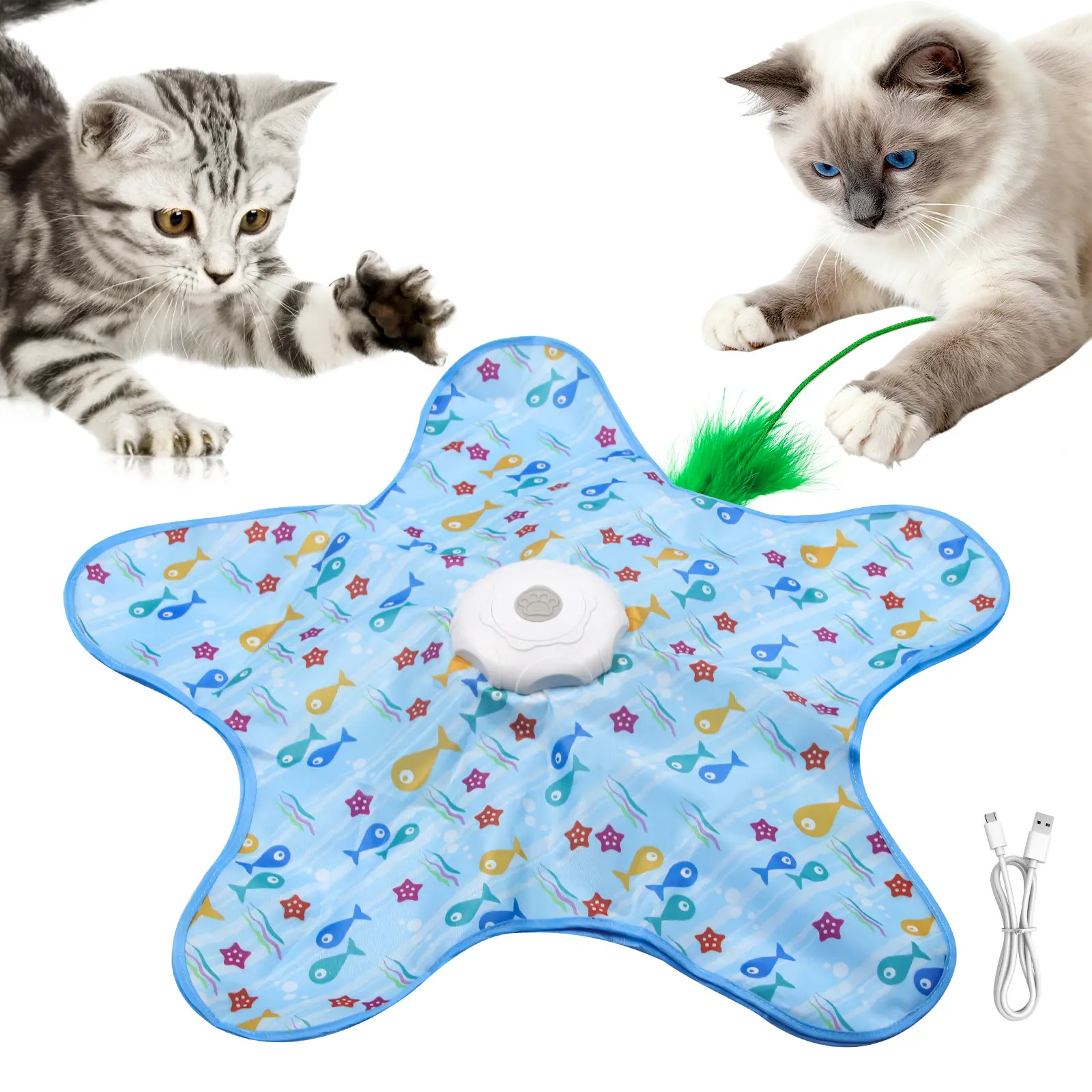 Interactive Unpredicatable Moving Feather Hunting Cat Toy , Hide and Seek Rechargeable Cat toy for bored cat,Automatic Chargeable,Indoor Exercise & Boredom Relief for All Breeds cats , # #
