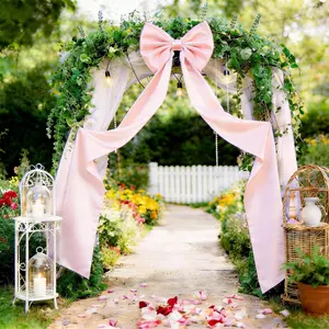 Extra Long Satin Pink Bow for Coquette Room Decor 70x20 Inch Bow Wall Decor for Valentine's Day Bachelorette Bridal Shower Wedding Birthday Christmas Decorations