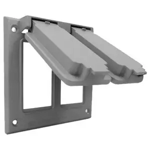 212 MAIN Hubbell Electrical 2C-2G Double Gang Flip Cover - Gray Light Switch Accessory for Home
