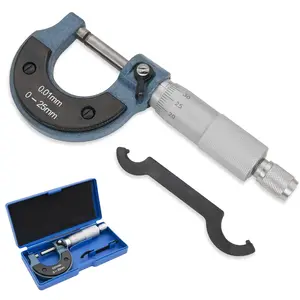 1pc of Professional Metal Micrometer for External Measurements, with a Range of 0-25Mm And Precision of 0.01Mm. This Machinist Includes a Ratchet Stop And a Anvil, Making It a Robust Thickness Gauge Suitable for Industrial Measurements summerwins