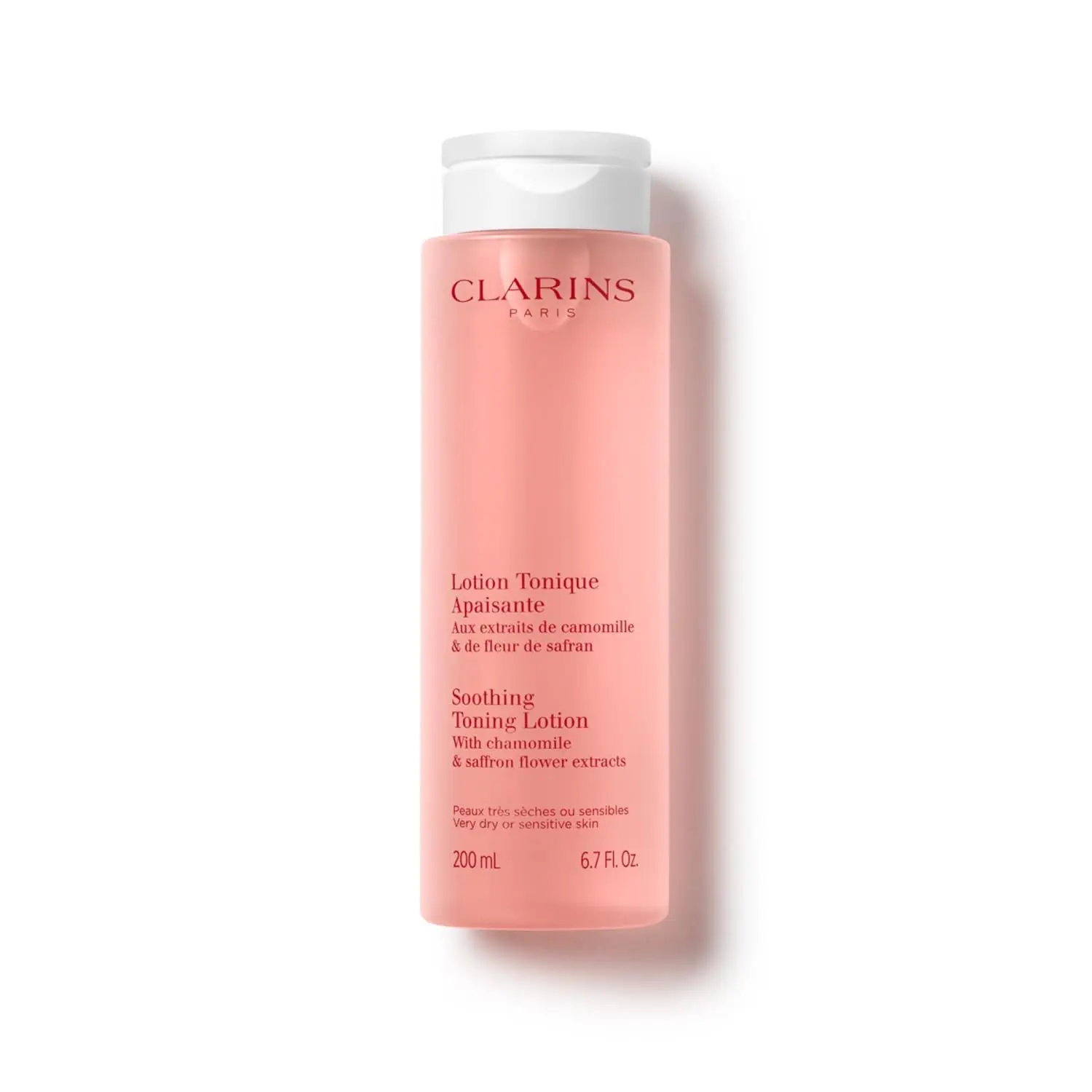 Clarins Soothing Toning Lotion |   Soft, Soothed and Comforted Skin After 14 Days* |   Cleanses, Tones, Hydrates, Soothes and Balances Skin's Microbiota |   Alcohol-Free |   Camomile Extract