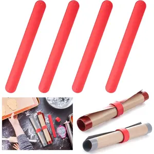 4 count  Storage Band for Baking Mats Wrapping Paper Clamps  Roll Holder Flip Wraps  Poster Paper Roll Holder  Bands for Christmas Storage Organization