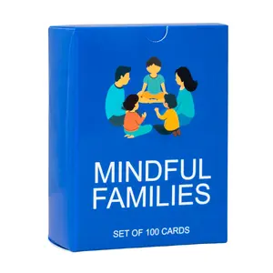 BayWel 100 Mindful Families Conversation Cards – Mindfulness, Gratitude & Breathing Prompts for Self-Care at Home, Travel & Therapy