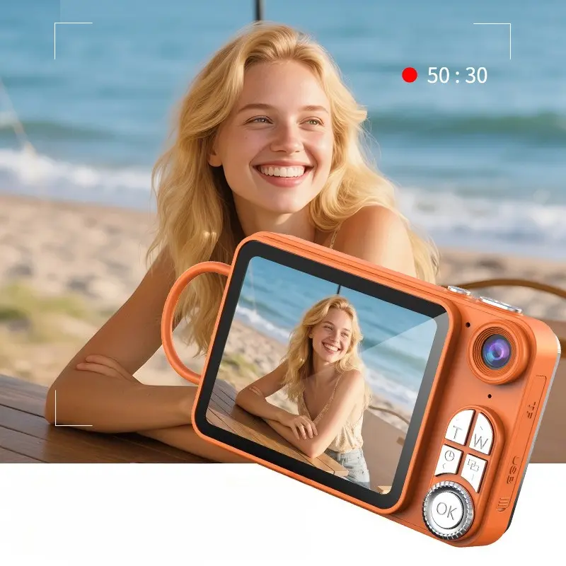 Fashionable Unisex Mini Portable CCD Point-and-Shoot Digital Camera, 6400W Pixels, 720p Video, 900mAh Battery, for Students (No Memory Card Included), Fashion