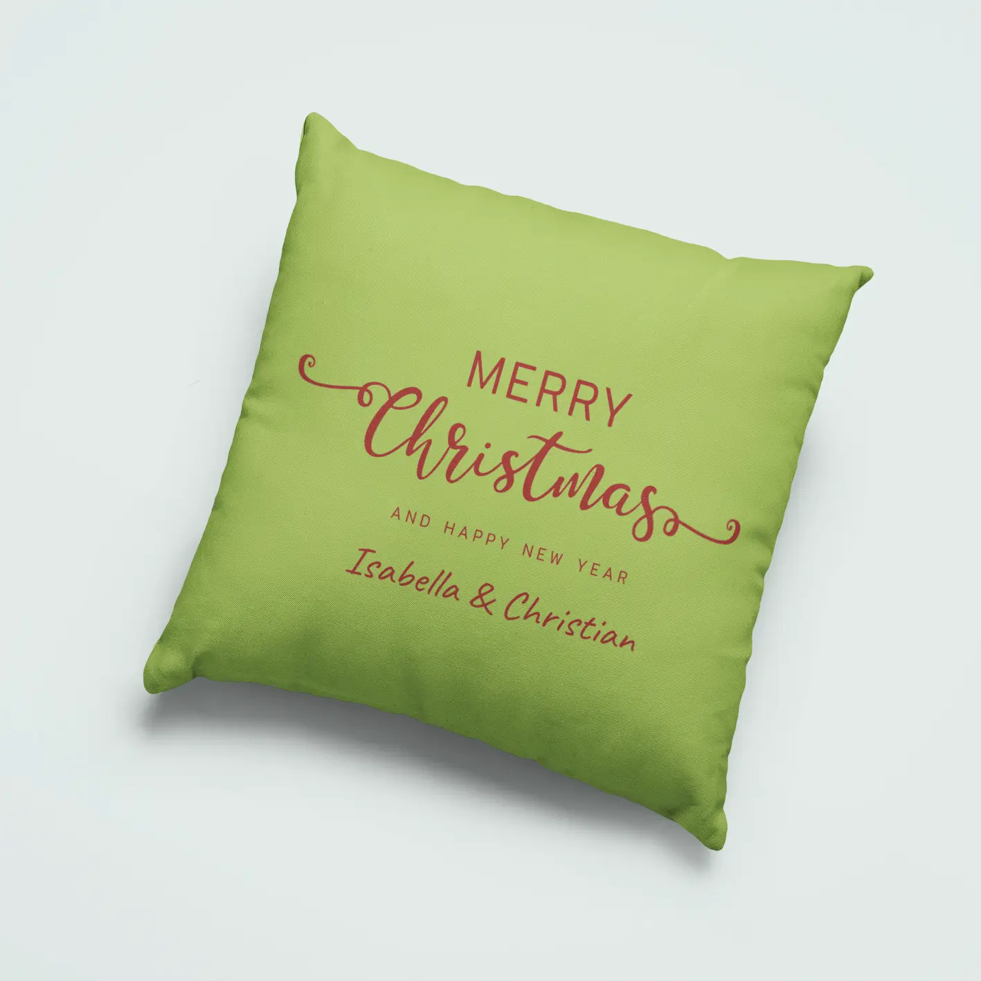 Christmas Gift Green Merry Christmas 18" × 18" Personalized Pillow
