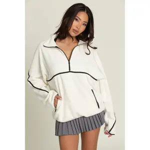 Ivory Minimalistic Half-Zip Pullover