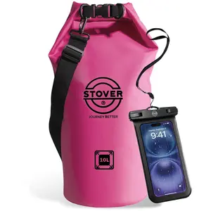 STOVER 5/10/25/30/40/55L Waterproof Dry Bag- Roll-Top Backpack w/Phone Case- Kayaking, Hiking, Camping, Boating- Men/Women