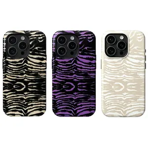 Zebra Print Protective Phone Case for iPhone17 Pro Max 16 15 14 13 12 Samsung 25 Ultra plus 24 23 22 Dual Layer Shockproof Cover with Polycarbonate Shell & TPU Lining Smartphone Protection Casing