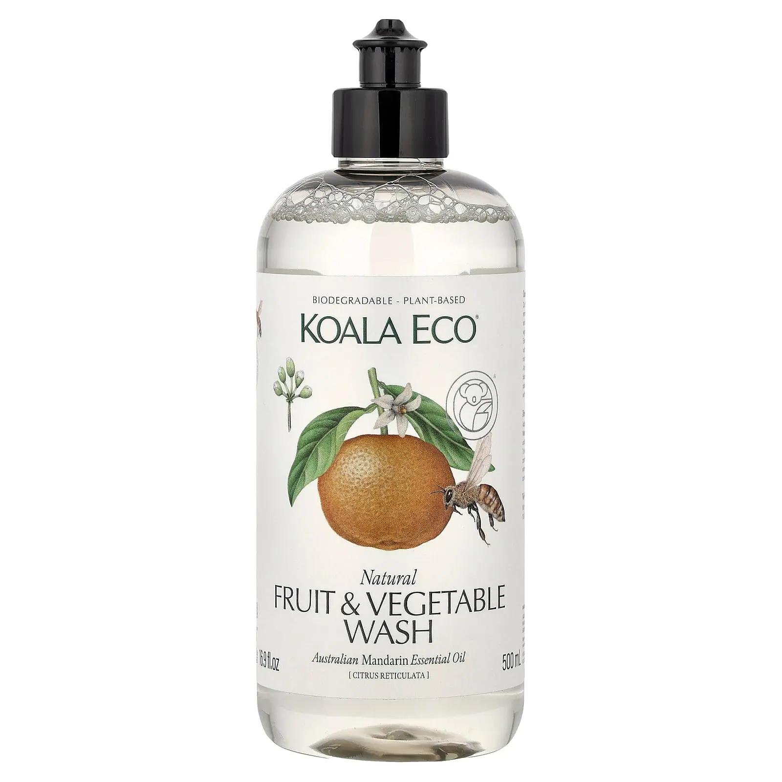 Koala Eco Natural Fruit & Vegetable Wash, Australian Mandarin Essential Oil, 16.9 fl oz (500 ml)