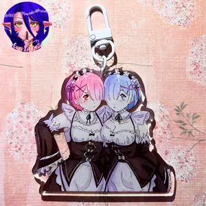 Maid Girls Glitter Epoxy Keychain