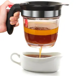 [Fat Separator] Single Fat Separator - Easy Bottom Release, Fat Strainer for Making Fat-Free Broth for Sauces, Soups, And Gravies - Kitchen - Perfect Gift for Cooking Lovers