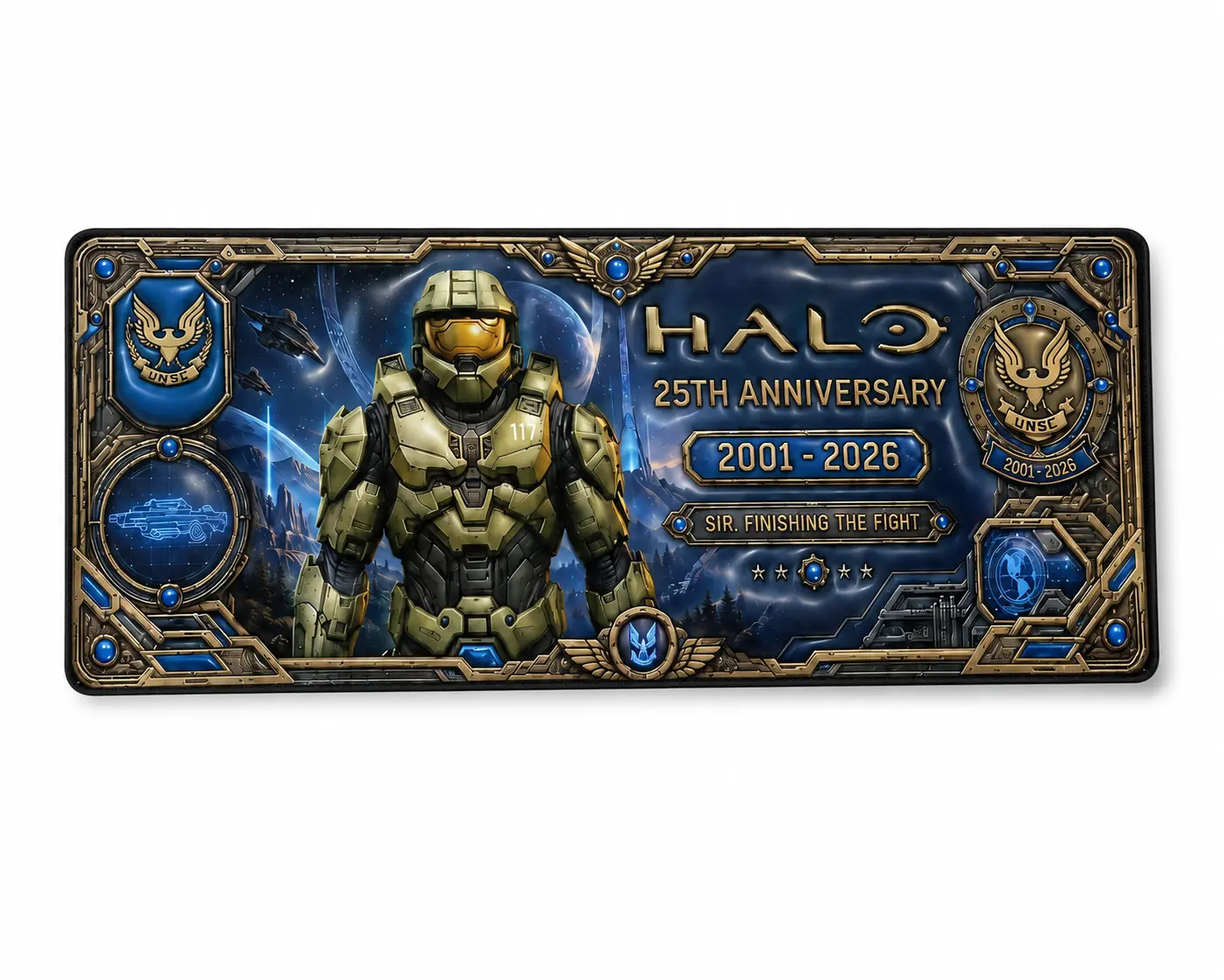 Halo 25th Anniversary Gaming Mouse Pad, Master Chief UNSC Extended Desk Mat