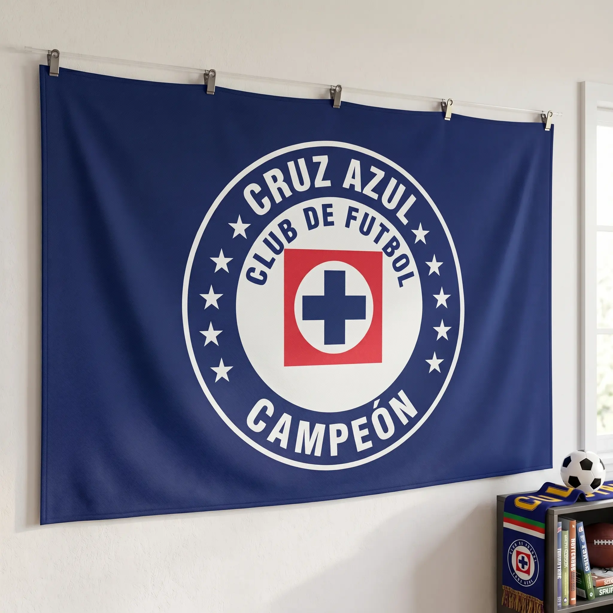 Club De Futbol La Maquina Cruz Azul Mexico Futbol House Flag , Soccer Wall Decor Banner Los Cementeros Wall Decor Tapestry