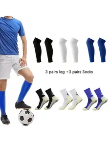 6 Pairs Football Equipment Men Women Sports Non-slip Soccer Grip Socks Football Socks Basketball Socks Comfortable Durable with Outdoor High Quality Elastic Calf Socks Compression Socks Game Training Football Accessories