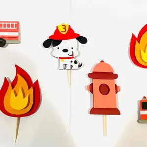 Fire Truck Cupcake Toppers