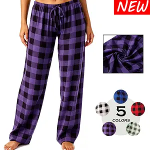 Women's Plaid Print Drawstring Lounge Pajama Pants Sleep Pants,  Pajamas,Pajama Set