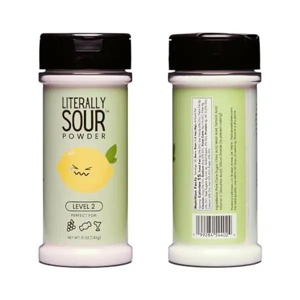 Literally Sour Powder | Levels of Sour • Made in USA • Gluten‑Free & Dye Free • Ideal for Fruits, Drinks, Lemonade & Candy (Level 2)
