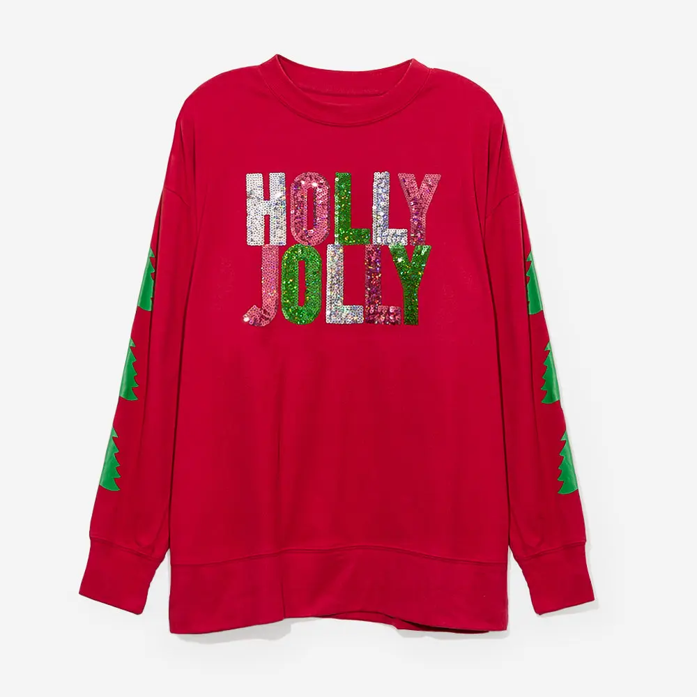 Holly Jolly Sweatshirt | Crimson