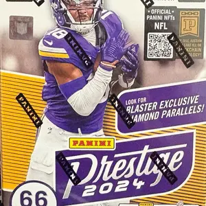 Panini Prestige 2024 Blaster Box - 11 Cards Per Pack, 6 Packs, 1 Numbered Parallel, 8 Rookies, Autographs, Blaster Exclusive Distinctive Ink Insert