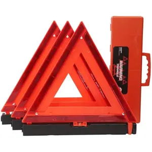 DOT Approved Emergency Warning Triangles 3 Pack, Reflective Roadside Safety Kit with Carry Case for Cars, Trucks & RVs