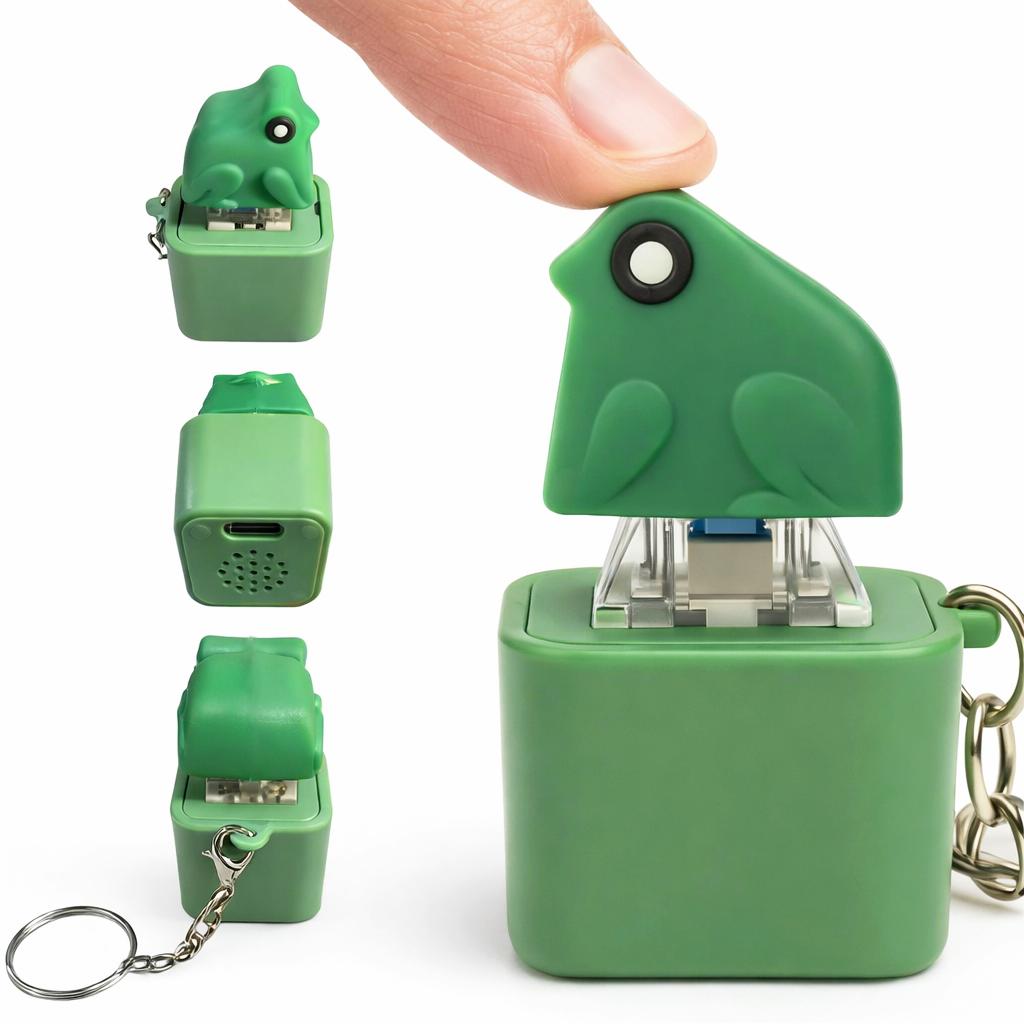 Frog Croaking Keychain,lizard,Coquí Realistic SoundFidget Toy , Durable ABS Build for Kids &Adults Stress Relief &FOCUS