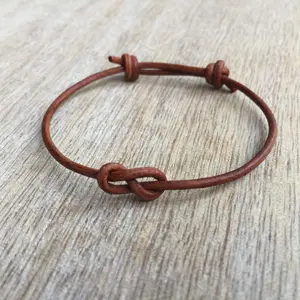 Brown Knot Leather unisex bracelet