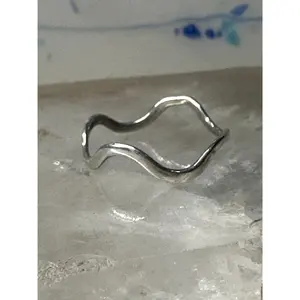 Wavy ring waves  band size 5 sterling silver women pinky  girls