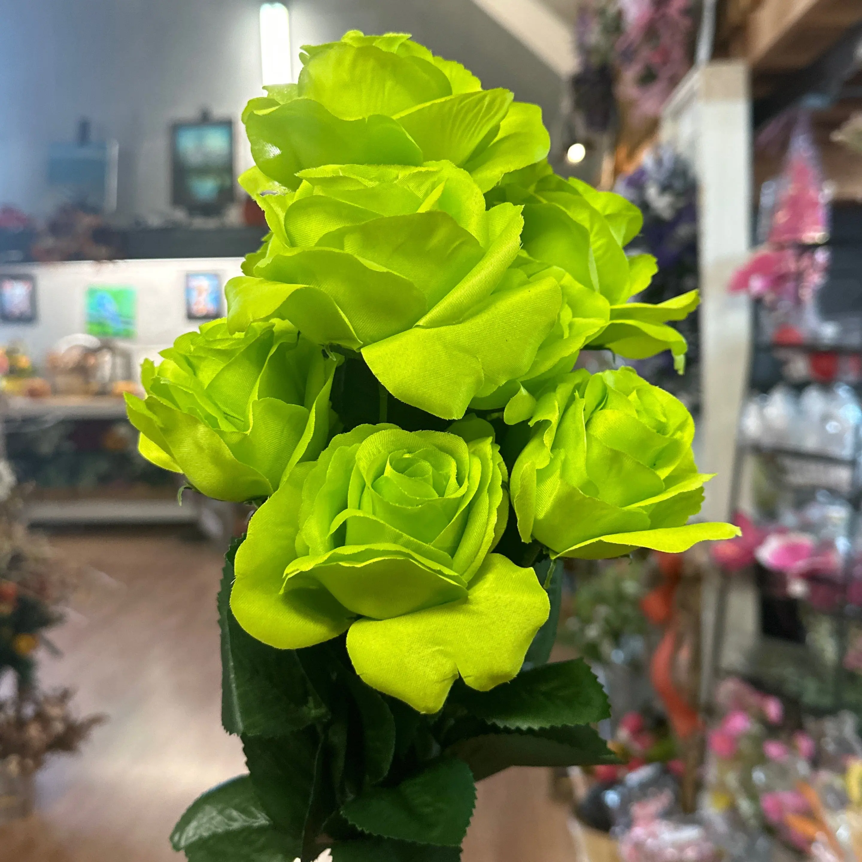 neon green roses